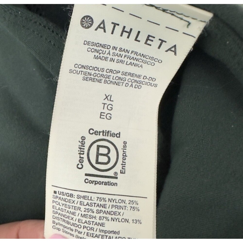 Athleta Leggings/Crop Tank Top Set Green Camo Stripe Salutation Stash 1X XL D-DD - Picture 9 of 16